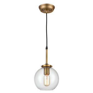 Mountain Creek 7' 1 Light Mini Pendant in Aged Brass