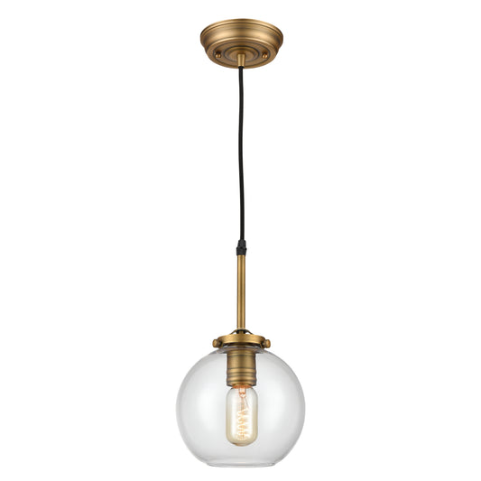 Mountain Creek 7" 1 Light Mini Pendant in Aged Brass