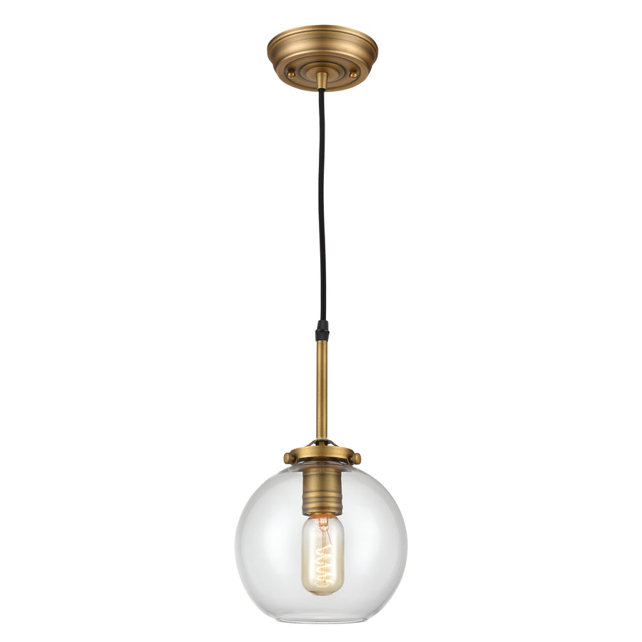 Mountain Creek 7' 1 Light Mini Pendant in Aged Brass