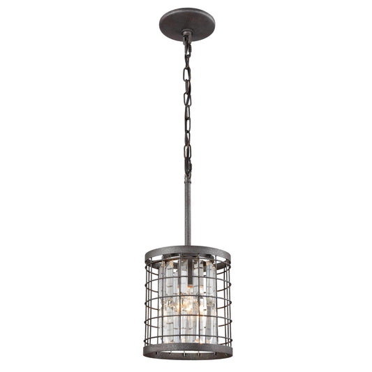 Nadina 7" 1 Light Mini Pendant in Silverdust Iron