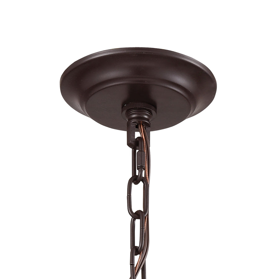 Natural Rope 12' 1 Light Mini Pendant in Oil Rubbed Bronze