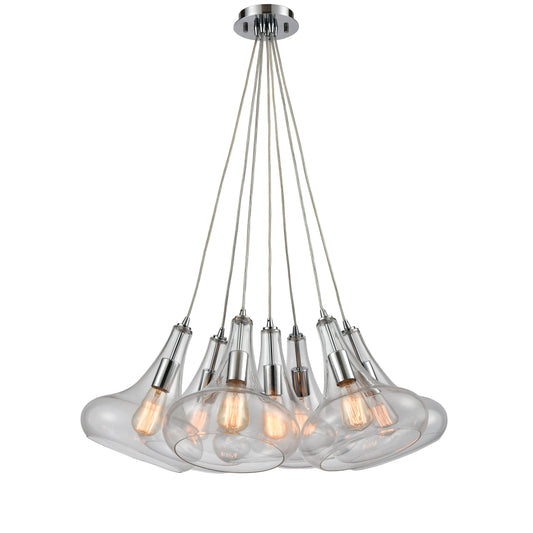 Orbital 28" 7 Light Mini Pendant in Polished Chrome