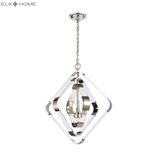 Rapid Pulse 20" 3 Light Pendant in Polished Nickel