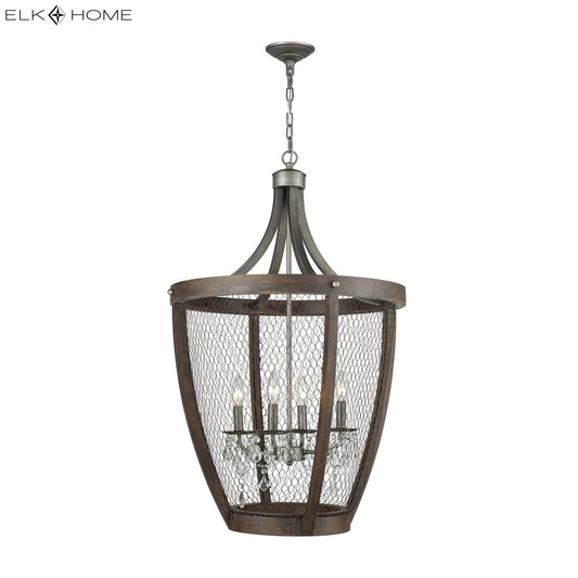 Renaissance Invention 23" 4 Light Pendant in Weathered Zinc