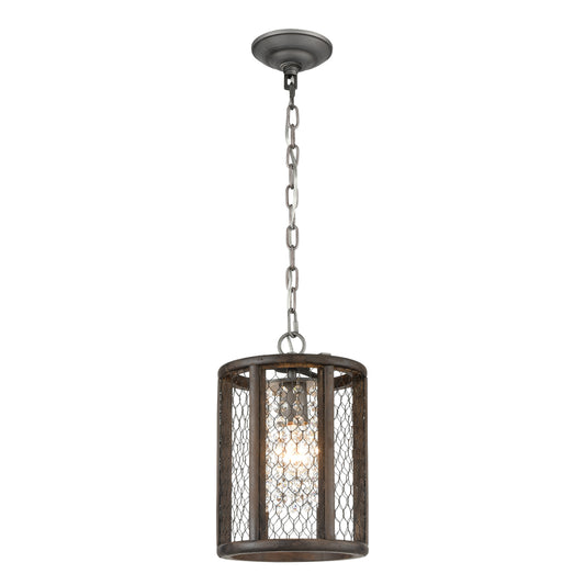 Renaissance Invention 8" 1 Light Mini Pendant in Weathered Zinc