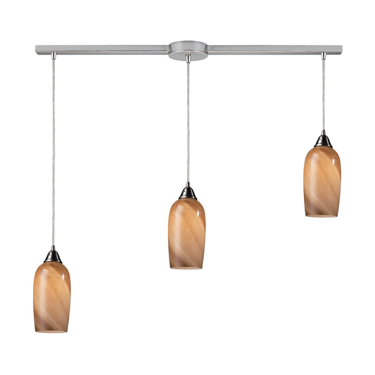 Sandstone 36" 3 Light Mini Pendant in Satin Nickel