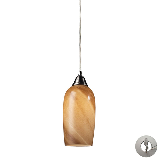 Sandstone 5" 1 Light Mini Pendant in Satin Nickel with Adapter Kit