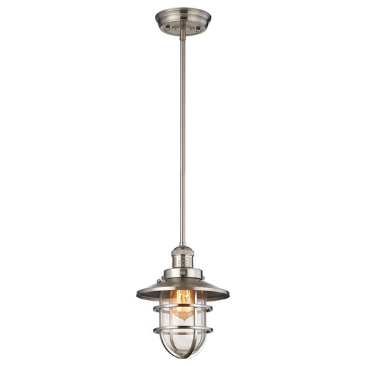 Seaport 11" 1 Light Mini Pendant in Satin Nickel