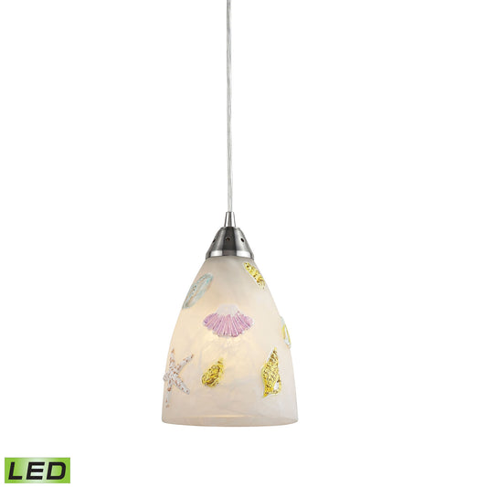 Seashore 7" 1 Light LED Mini Pendant in Satin Nickel