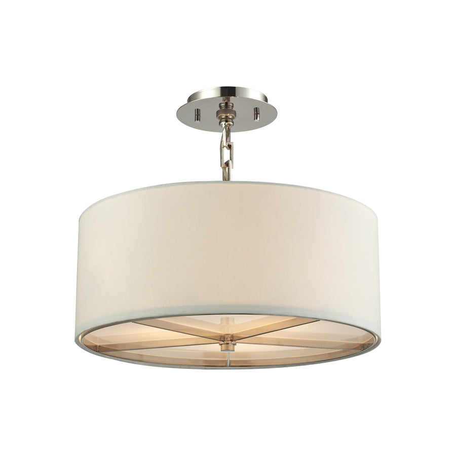 Selma 17' 3 Light Pendant in Polished Nickel