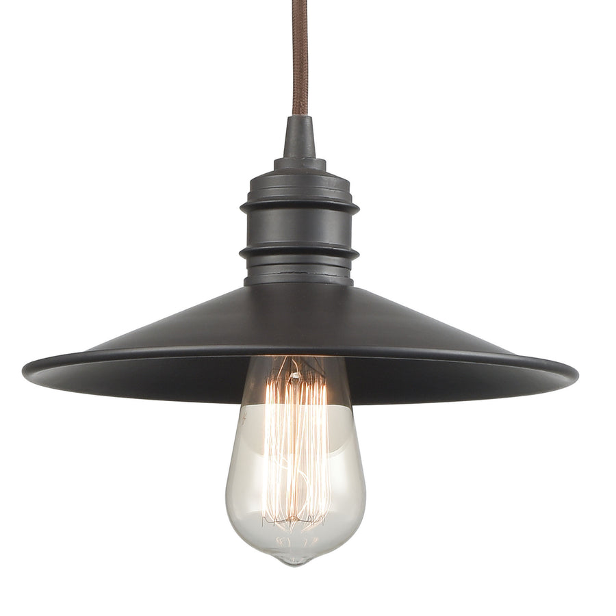 Spindle Wheel 10' 1 Light Mini Pendant in Oil Rubbed Bronze