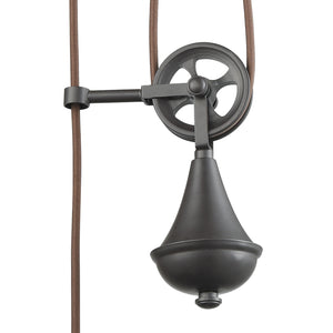 Spindle Wheel 10' 1 Light Mini Pendant in Oil Rubbed Bronze