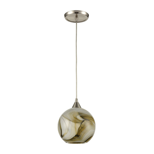 Splitrock 7" 1 Light Mini Pendant in Satin Nickel