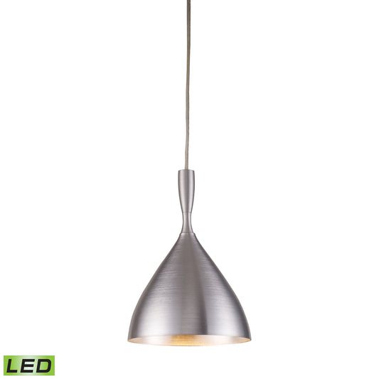 Spun Aluminum 7" 1 Light LED Mini Pendant in Aluminum