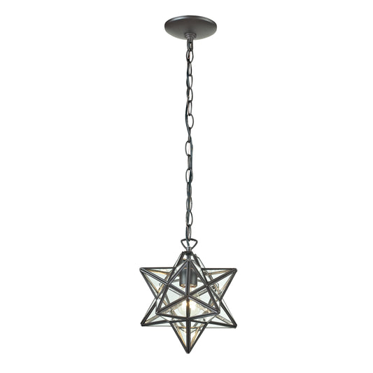 Star 12" 1 Light Mini Pendant in Oil Rubbed Bronze