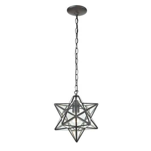 Star 9" 1 Light Mini Pendant in Oil Rubbed Bronze