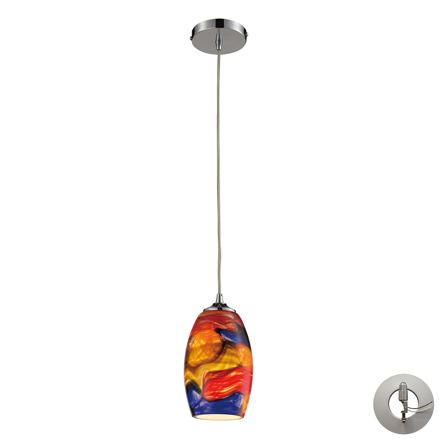 Surrealist 9' 1 Light Mini Pendant in Polished Chrome with Light Adapter