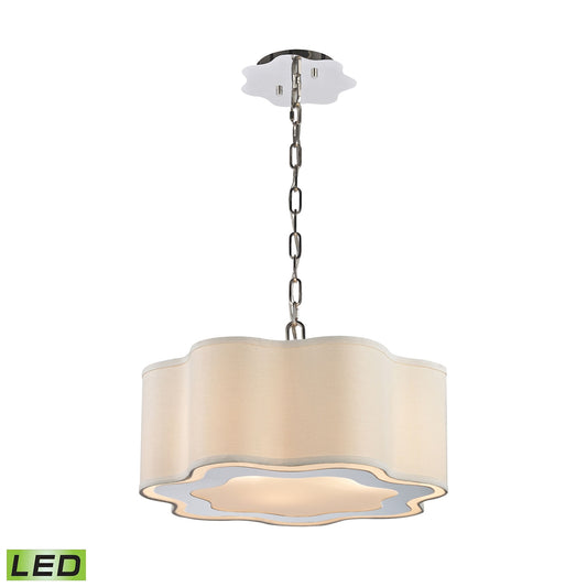 Villoy 18" 3 Light LED Pendant in Polished Nickel