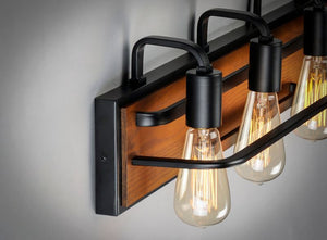 Black Forest 3 Light Vanity Lighting in Black and Ashbury