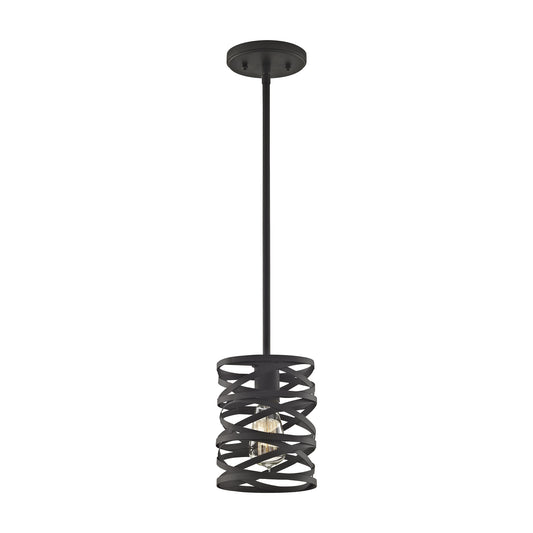 Vorticy 6" 1 Light Mini Pendant in Oil Rubbed Bronze with Adapter Kit