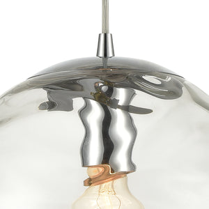 Water's Edge 10' 1 Light Mini Pendant in Clear Water Glass & Polished Chrome