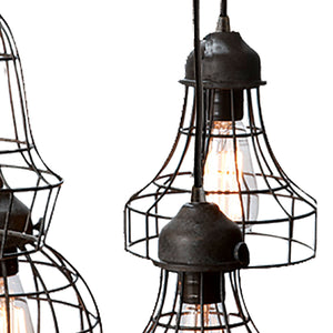 Wire 15' 5 Light Mini Pendant in Black