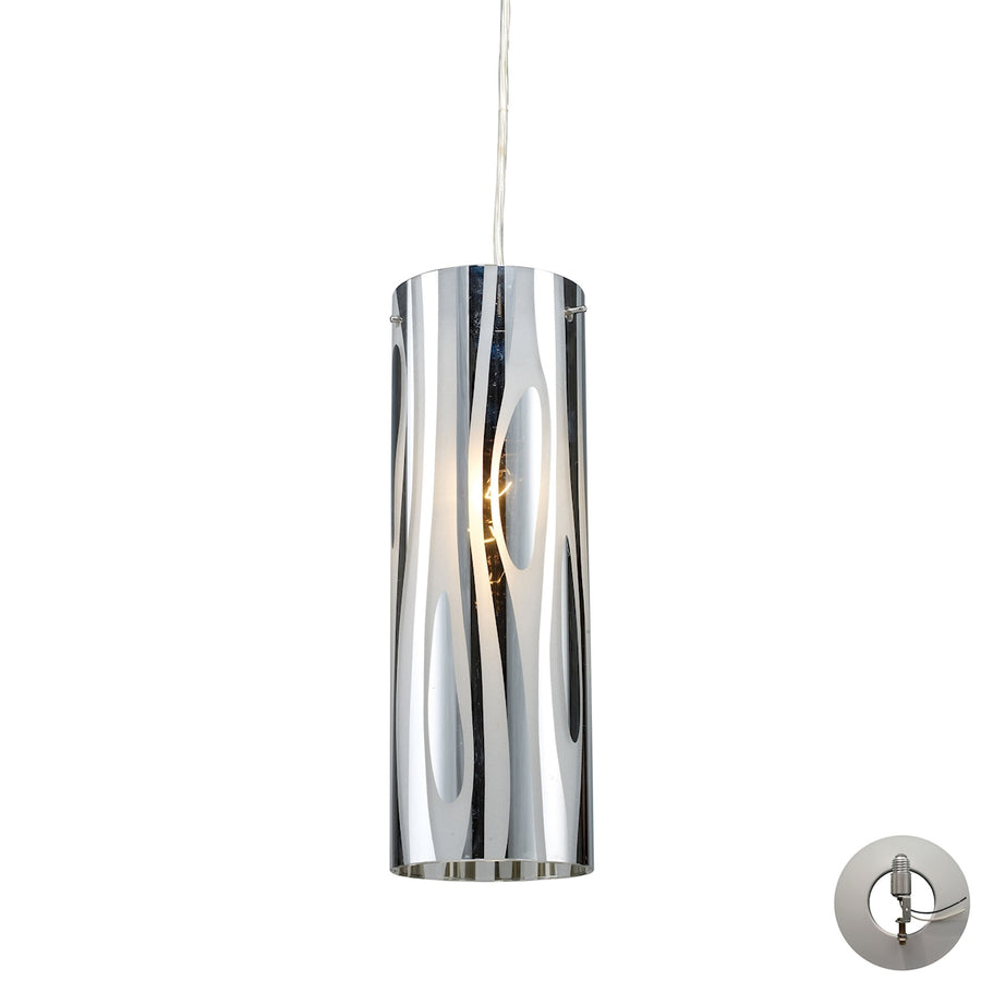 Chromia 4' 1 Light Mini Pendant in Polished Chrome with Adapter Kit