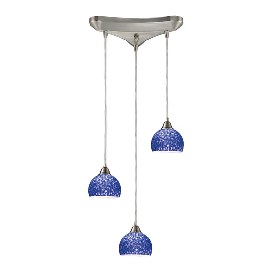 Cira 10" 3 Light Mini Pendant in Satin Nickel