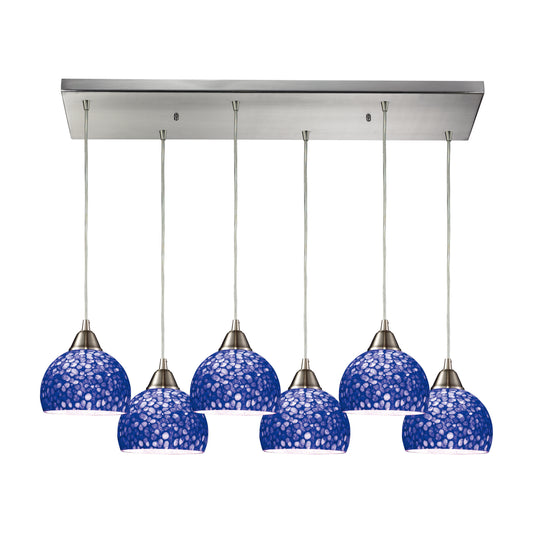 Cira 30" 6 Light Mini Pendant in Satin Nickel