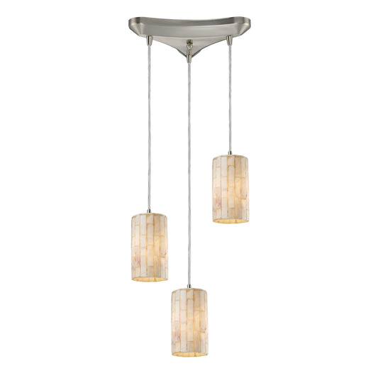 Coletta 10" 3 Light Mini Pendant in Satin Nickel