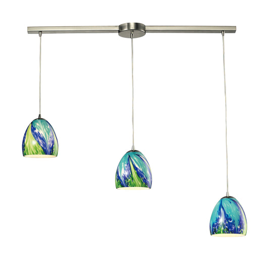 Colorwave 36" 3 Light Mini Pendant in Satin Nickel