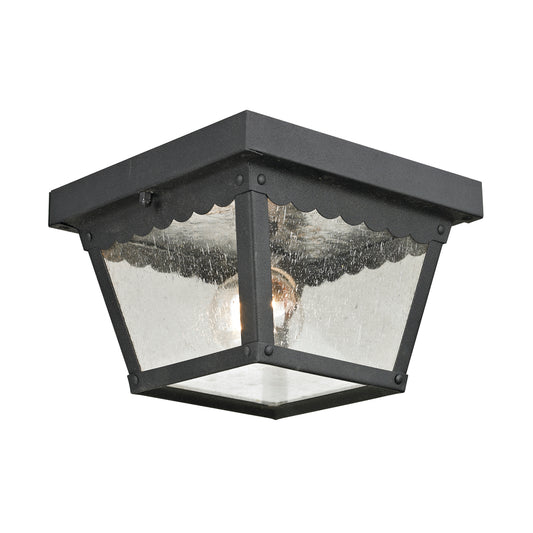 Springfield 2 Light Flush Mount in Matte Textured Black