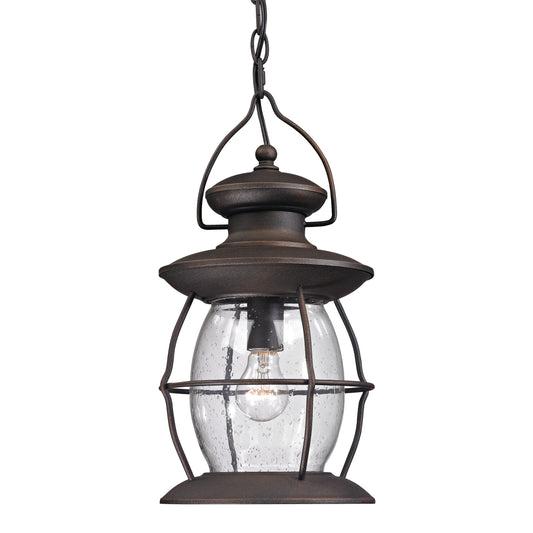 Village Lantern 17" 1 Light Pendant in Weathered Charcoal