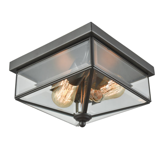 Lankford 7" 2 Light Flush Mount in Oil Rubbed Bronze