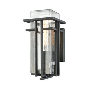 Croftwell 6' 1 Light Sconce in Clear Glass & Textured Matte Black