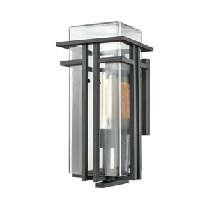 Croftwell 8' 1 Light Sconce in Clear Glass & Textured Matte Black