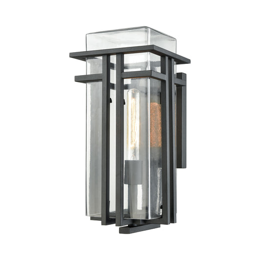 Croftwell 8" 1 Light Sconce in Clear Glass & Textured Matte Black