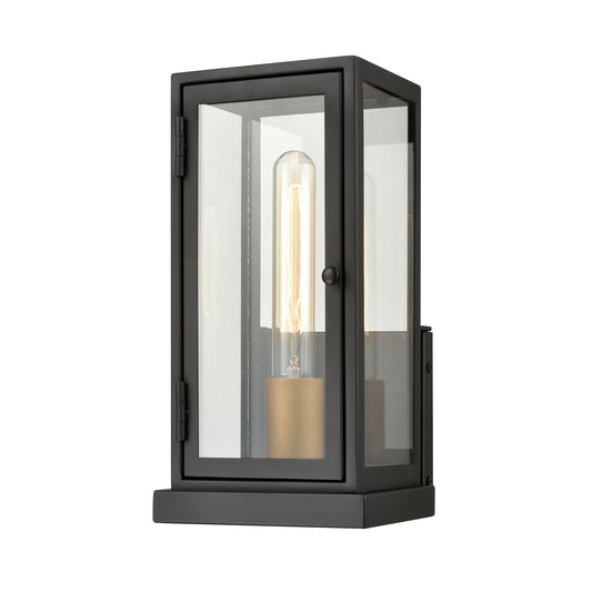 Foundation 12" 1 Light Sconce in Aged Bronze & Matte Black