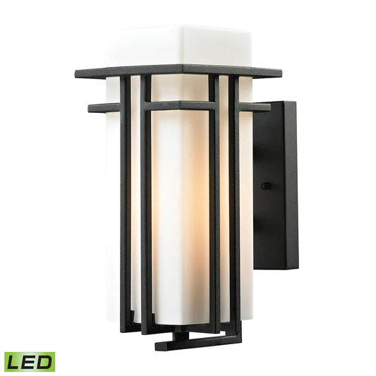 Croftwell 6" 1 Light LED Sconce in White Glass & Textured Matte Black