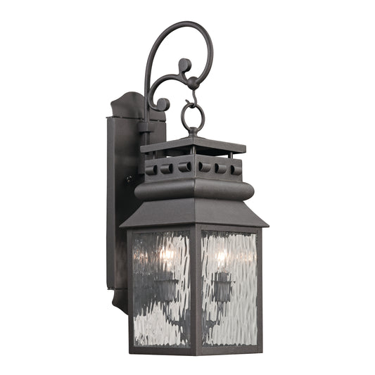 Forged Lancaster 7" 2 Light Sconce in Charcoal