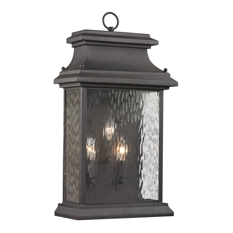 Forged Provincial 12' 3 Light Sconce in Charcoal