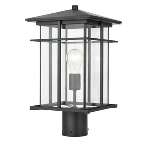 Oak Park 17' 1 Light Post Mount in Matte Black