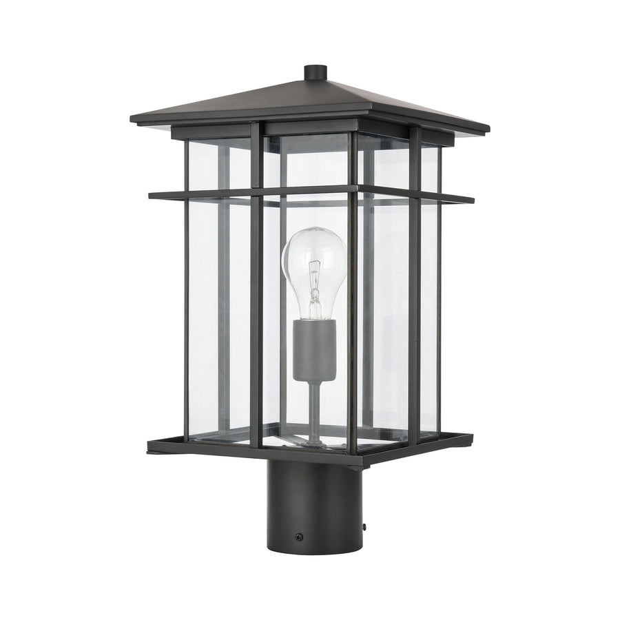 Oak Park 17' 1 Light Post Mount in Matte Black