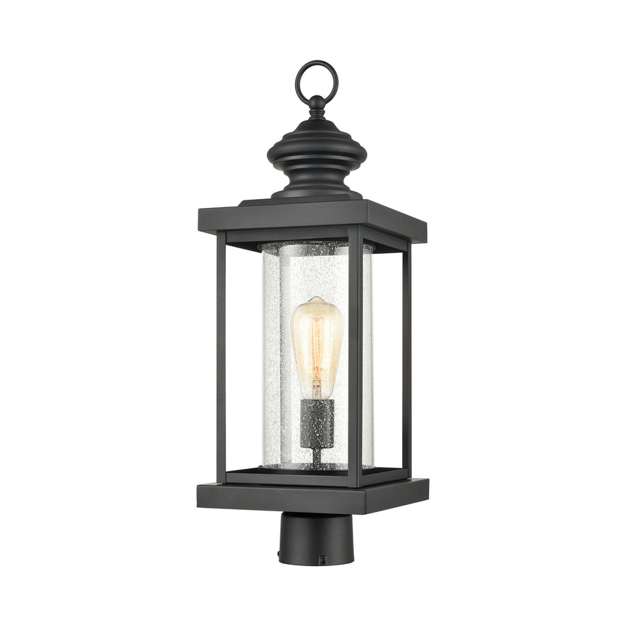 Minersville 1 Light Post Mount in Matte Black