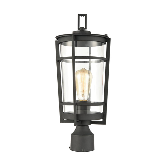 Crofton 1 Light Post Mount in Charcoal