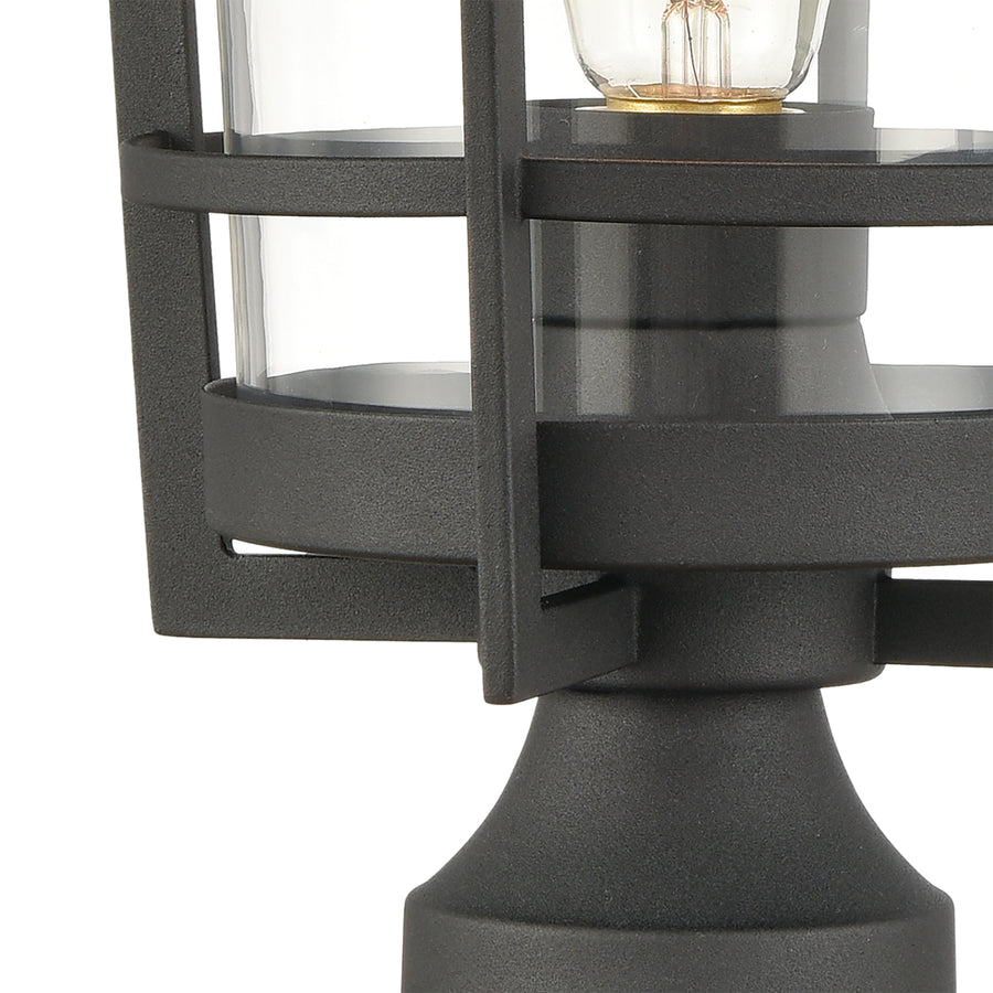 Crofton 1 Light Post Mount in Charcoal