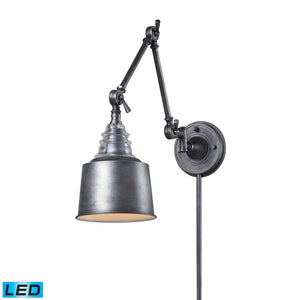 Insulator Glass 18' 1 Light LED Sconce in Weathered Zinc