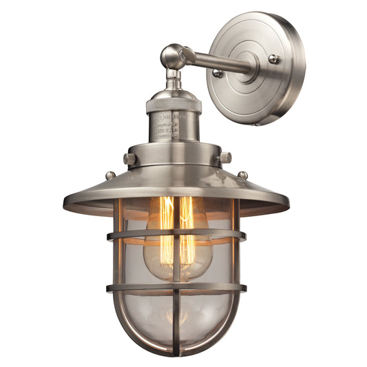 Seaport 13" 1 Light Sconce in Satin Nickel