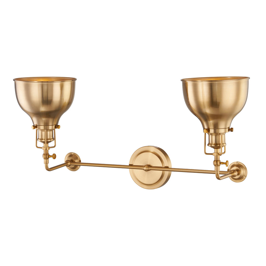 Skillet 12' 2 Light Sconce in Burnished Brass