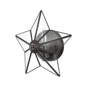 Moravian Star 12' 1 Light Star Sconce in Clear Glass & Oil Rubbed Bronze